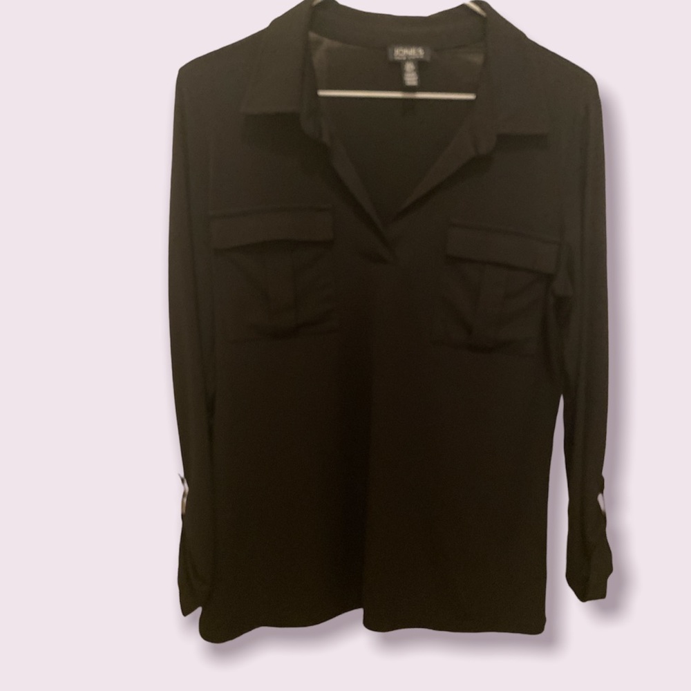 NWOT- Jones New York black long sleeve blouse